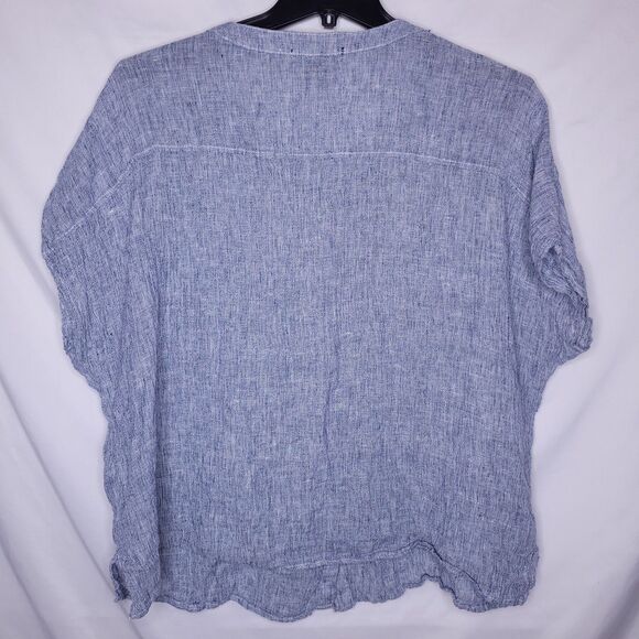 Tahari Blue Button Down Shirt - Picture 5 of 9